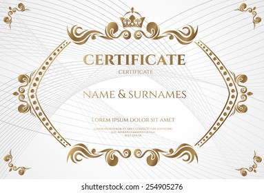 vector example of a certificate for the awards, vintage frame as a design element
