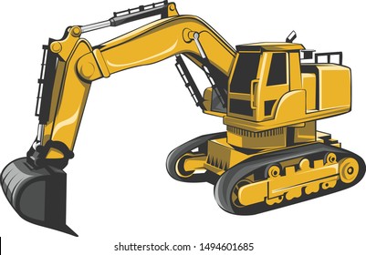 Vector Excavator Construction vehicle