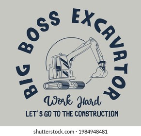 vector excavator illustration for t shirt prints