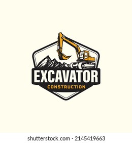 Vector excavator logo design template