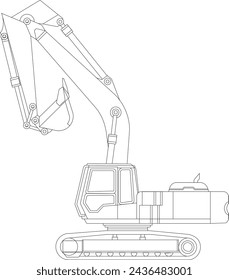 vector Excavator on white background