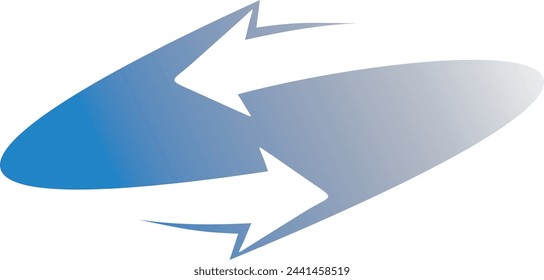 Vector Exchange Arrows Icon Comet icon with speed lines.