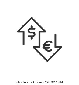 Vektoraustauschzeilensymbol. Symbol in trendigem Umriss-Stil. Vektorgrafik einzeln auf weißem Hintergrund. 