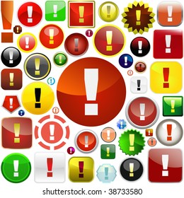 Vector exclamation button for web.