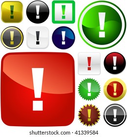 Vector exclamation button for web.