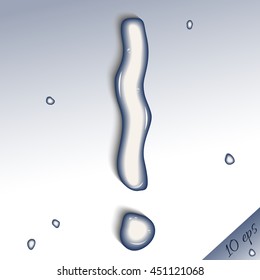 Vector exclamation mark of pure water