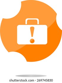 vector Exclamation mark sign icon. Attention speech bubble symbol. Vector web button isolated on white