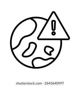 vector exclamation mark world globe icon sign isolated on white background