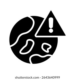 vector exclamation mark world globe icon sign isolated on white background