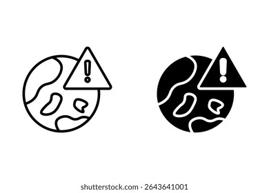 vector exclamation mark world globe icon sign isolated on white background