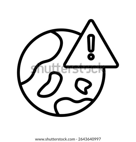 vector exclamation mark world globe icon sign isolated on white background