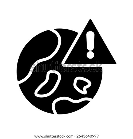 vector exclamation mark world globe icon sign isolated on white background