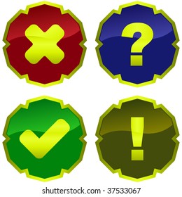 Vector exclamation and question elements.