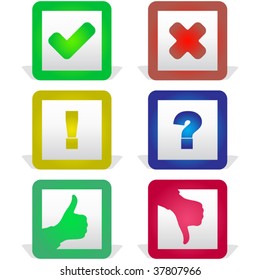 Vector exclamation and question elements.