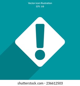 Vector exclamation web flat icon background. Eps 10.