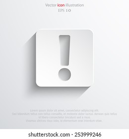 Vector exclamation web flat icon background. Eps 10.