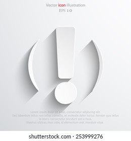 Vector exclamation web flat icon background. Eps 10.