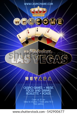 Vector exclusive flyer for party in casino in Las Vegas