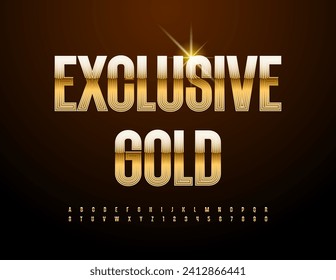 Vector Tipo de letra oro exclusivo. Letras y Números de Alfabeto Elegantes y Luminosos.