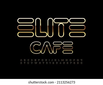Vector exclusive logo Elite Cafe. Unique Luxury Font. Premium style Alphabet Letters and Numbers set