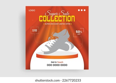 Vector exclusive smart shoes collection Instagram banner social media post template