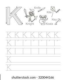 963 Letter k coloring page Images, Stock Photos & Vectors | Shutterstock