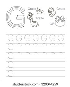 Vector Exercise Illustrated Alphabet Learn Handwriting Stock Vector ...