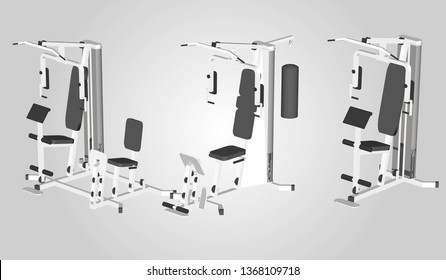 Vector exercise machine set