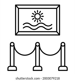 Vector Exhibition Outline Icon Design
