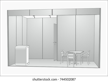 vector exhibition stand, design, concept, blank, advertising, exposure, show