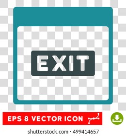 Vector Exit Caption Calendar Page EPS vector pictograph. Illustration style is flat iconic bicolor soft blue symbol on a transparent background.