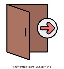 Vector Exit Filled Outline Icon Design

