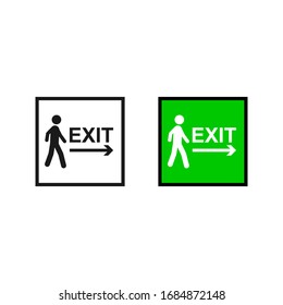 Vector exit icon, symbol exit sign, color editable on white background