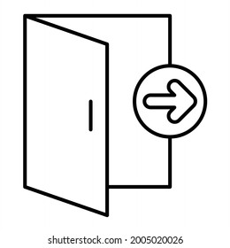 Vector Exit Outline Icon Design
