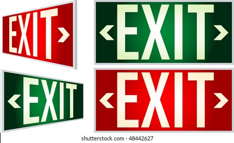 vector exit signs with light