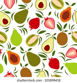 Vector exotic fruits pattern