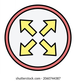 Vector Expand Filled Outline Icon Design
