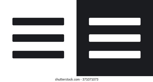 Vector expand menu icon. Two-tone version on black and white background