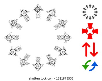Vector explode arrows mosaic is done with random self explode arrows icons. Fractal mosaic for explode arrows. Some other icons are present in this vector.