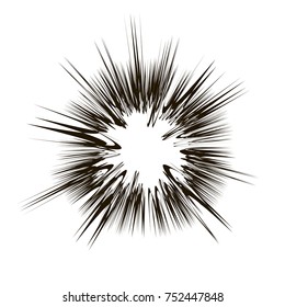 Vector Explode Flash, Cartoon Explosion, Star Burst Isolated On White Background