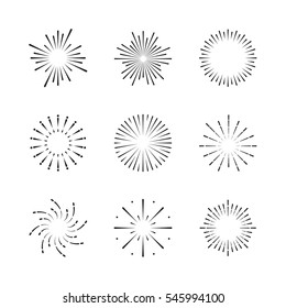 Vector Exploding Fireworks or Sparkles/Stars icon set. Design Elements