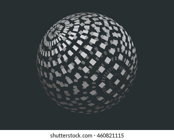 vector exploding sphere shape with fragments.