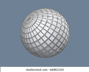 vector exploding sphere shape with fragments.