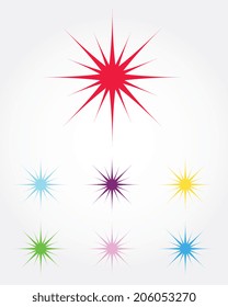 Vector Exploding Sun Set