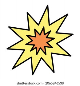 Vector Explosion Filled Outline Icon Design
