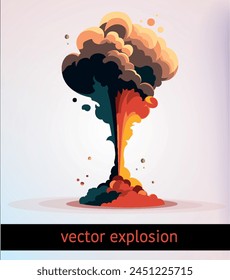 Explosión de Vector, una bomba. Ilustración vectorial