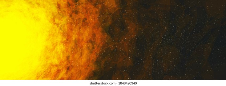 Vector Explosion The Sun on interstellar Universe background,science and education concept.