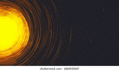 Vector Explosion The Sun on interstellar Universe background,Spiral Black Hole concept design.