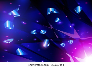 Vector explosion techno style. Shards of glass