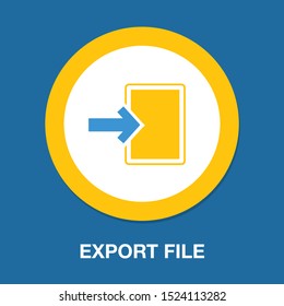 Vector Export File Icon - Vector Document Illustration, Flat Navigation Button